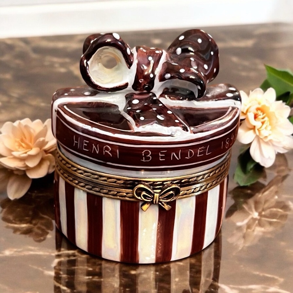 Extremely Rare! Henri Bendel Vintage Limoges France Peint Main Porcelain Box